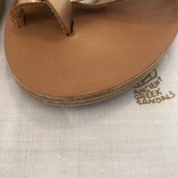 Ancient Greek Sandals Leather Slide Sandal Size 39 in Silver, Rose & Gold -  New - Picture 7 of 9